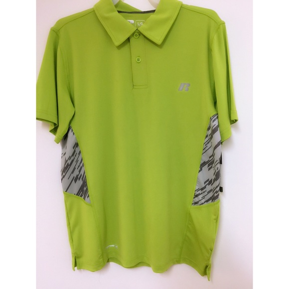 Lime/Green Russell Boys Polo Shirt - Picture 1 of 4
